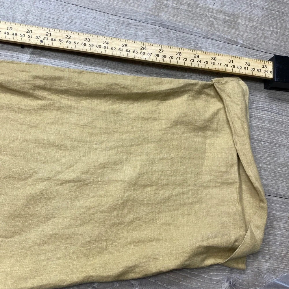 Inserch Linen Pleated Trousers Mens 38 Tan Wide Leg Cuffed Summer Dress Pants